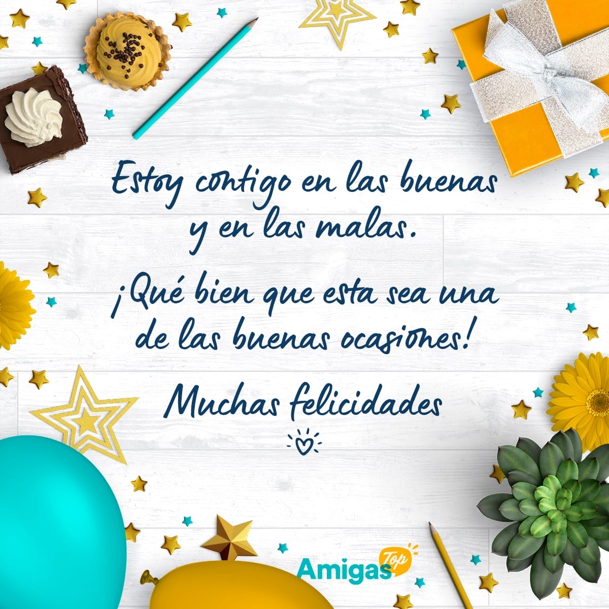 Imagen con mensaje de cumpleaños bonito para una amiga