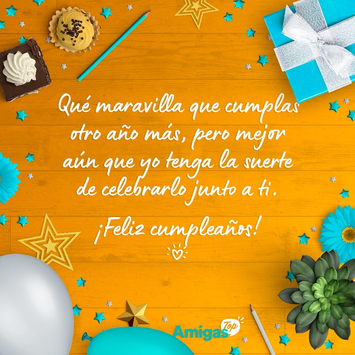 Imagen con mensaje de cumpleaños bonito para una amiga