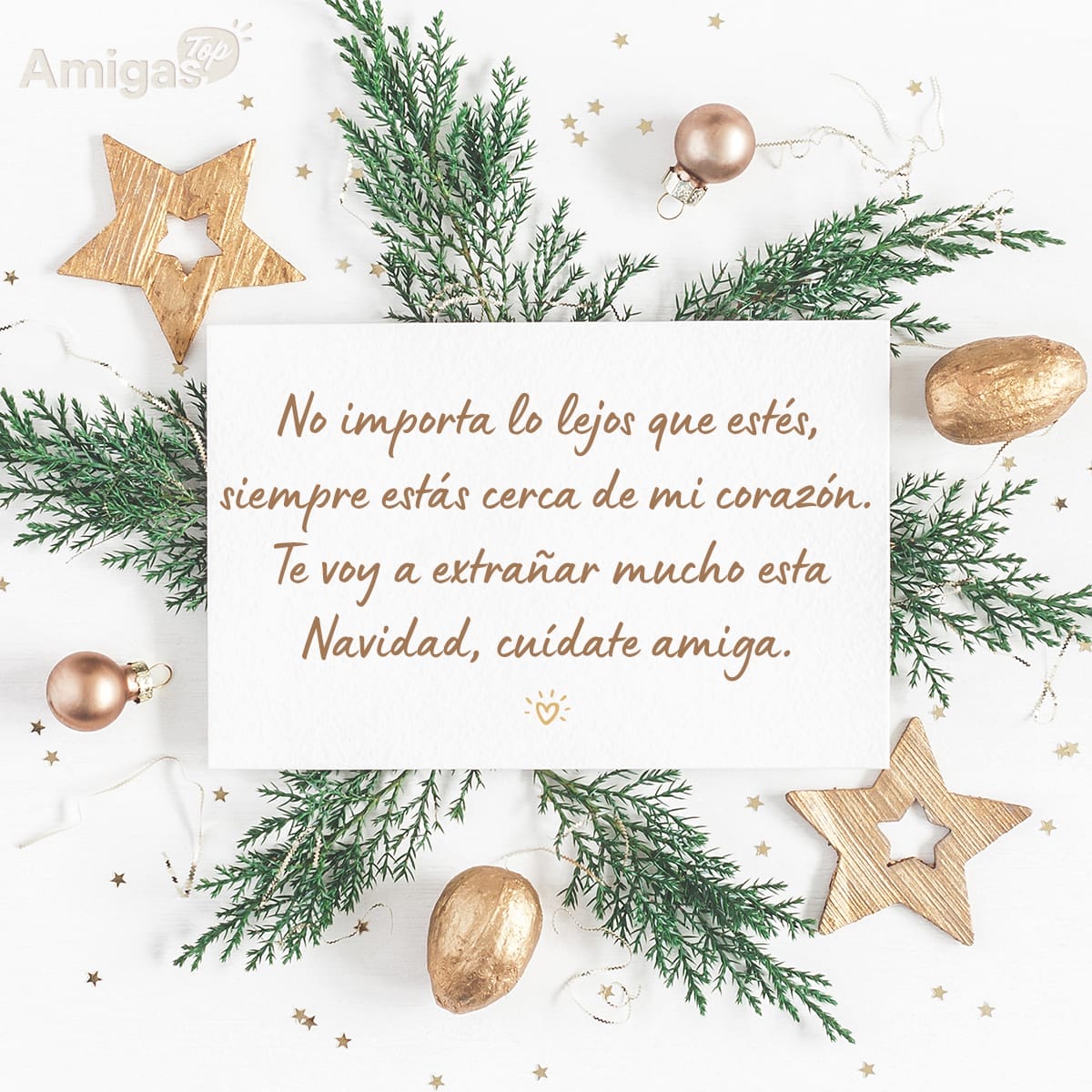 No importa lo lejos que estés, siempre estás cerca de mi corazón. Te voy a extrañar mucho esta Navidad, cuídate amiga.
